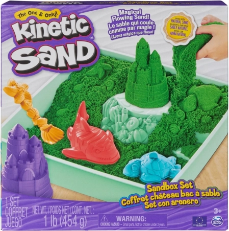 Kinetic Sand – set de nisip verde de masă cu tavă