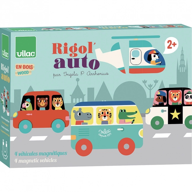 Puzzle magnetic din lemn Vilac Transport