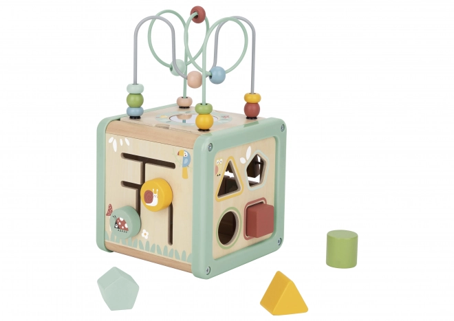 Cub educațional multifuncțional WOOPIE GREEN din lemn