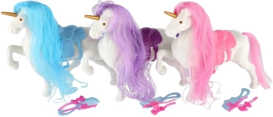 Unicorn cu coamă de pieptănat și accesorii