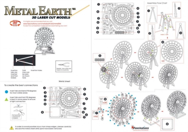 Puzzle 3D Metal Earth Roata rusească