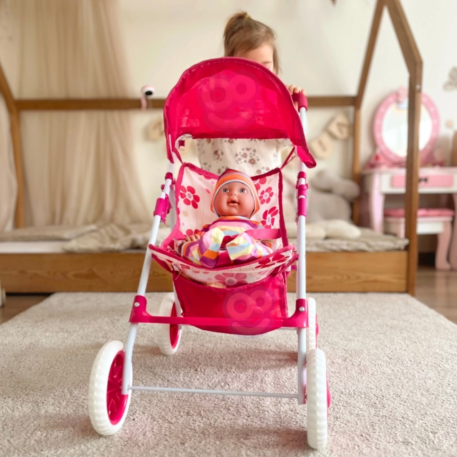 Cărucior Woopie Royal pentru păpuși - design floral