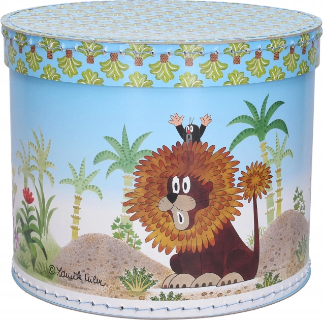 Cutie rotundă cu motiv de Krtko și leu