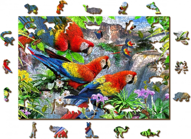 Puzzle din lemn insula papagalilor