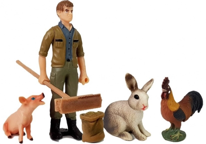 Set figurine Fermă: Animale domestice și fermier