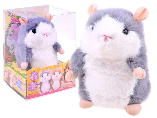 Hamster pluș interactiv și amuzant – Gri