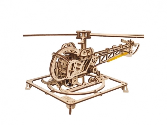 Puzzle 3D mecanic din lemn Mini Elicopter Ugears