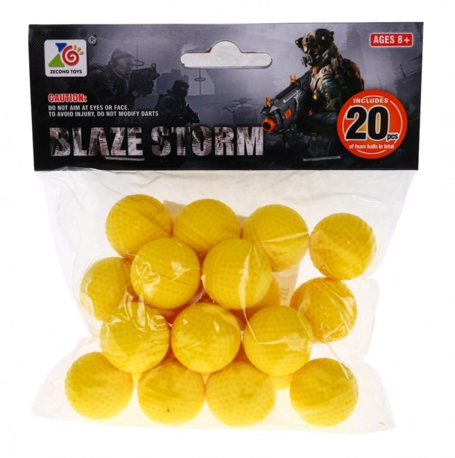 Set de 20 bile de spumă pentru pistoale și carabine Blaze Storm