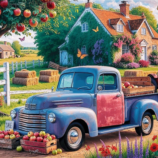 Puzzle TREFL Premium Plus Momentul Ceaiului: Mașina Fermierului 500 Piese
