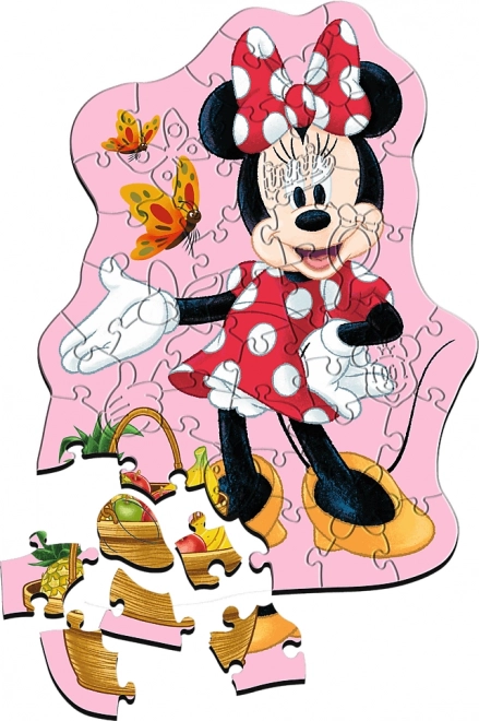 Puzzle din lemn contur Happy Minnie 50 piese