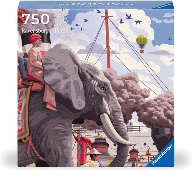 Puzzle pătrat Art & Soul: Ocolul Pământului în 80 de zile