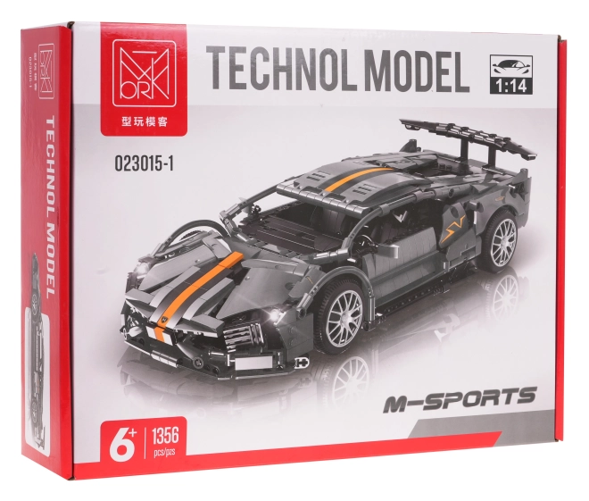 set construcție mașină sportivă M-Sports gri 1356 piese