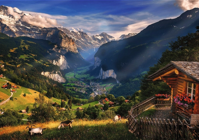 Puzzle Lauterbrunnen Elveția 1000 piese