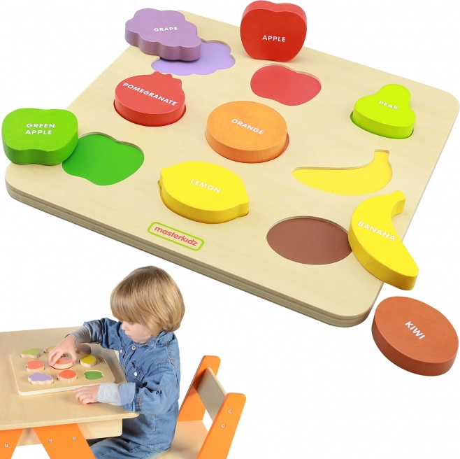 Masterkidz Sortator de Forme din Lemn Fructe Colorate Montessori