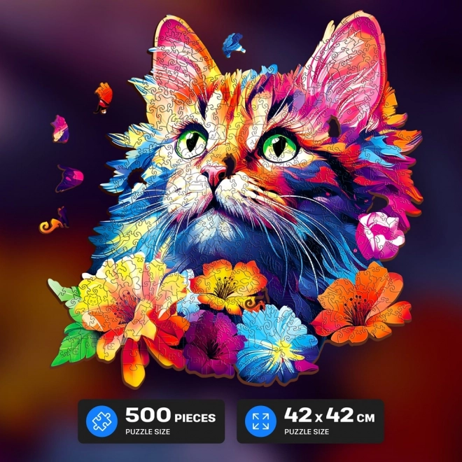 Puzzle din Lemn Pisică 500 Piese