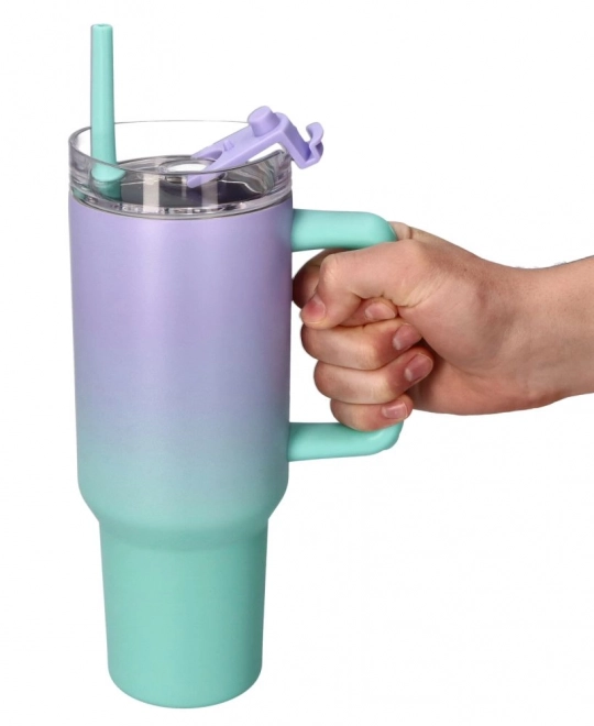 Cana termică mare cu paie 1200 ml