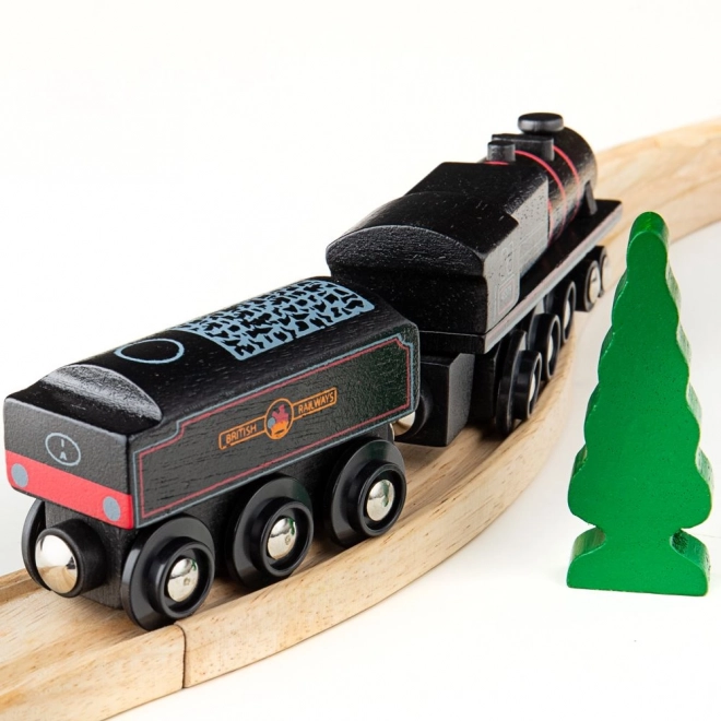 Replika din Lemn Bigjigs Rail Locomotiva Black 5 Engine