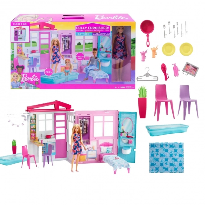 Casă de păpuși Barbie cu accesorii și păpușă