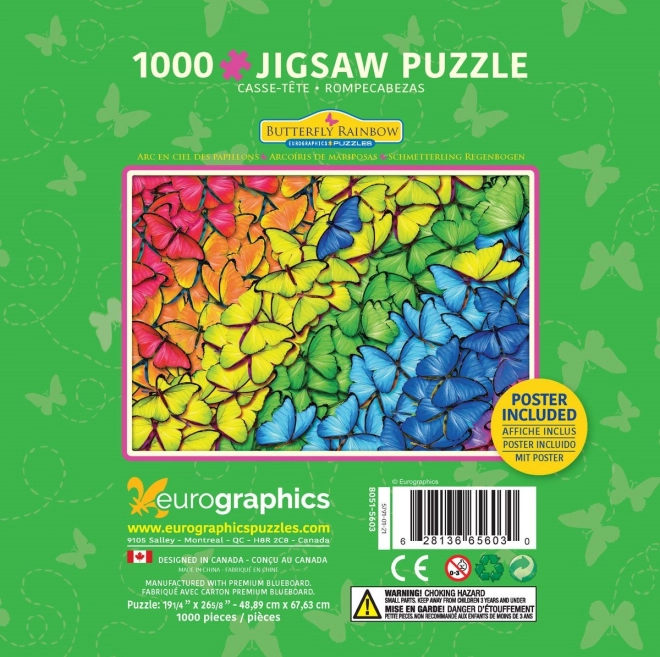 Puzzle metallică Eurographics 1000 piese Motive de fluturi