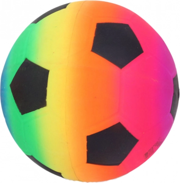 Minge de plajă din cauciuc curcubeu cu motiv de minge de fotbal 22 cm