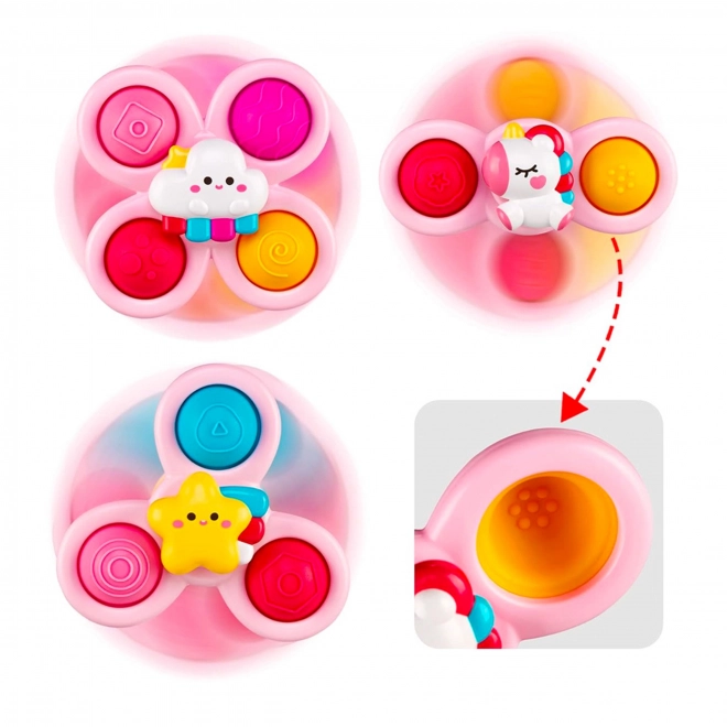 Jucărie senzorială spinner cosmic roz de la Woopie