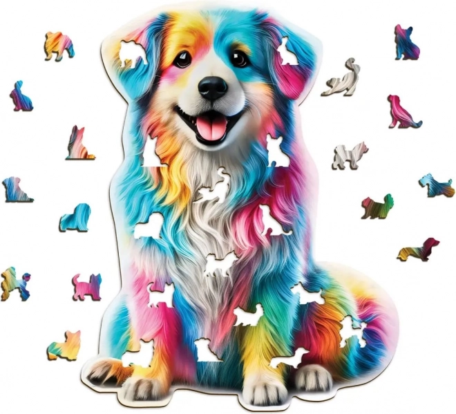 Puzzle din lemn Câine Curcubeu 250 de piese