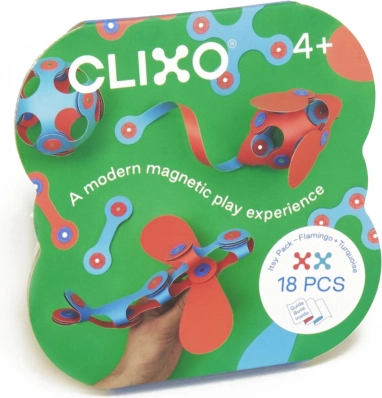 Stavea magnetică Clixo Itsy Flamingo și Turcoaz