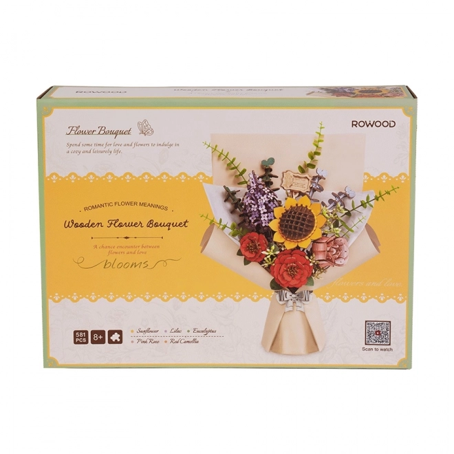 Puzzle din lemn 3D buchet de flori Rowood