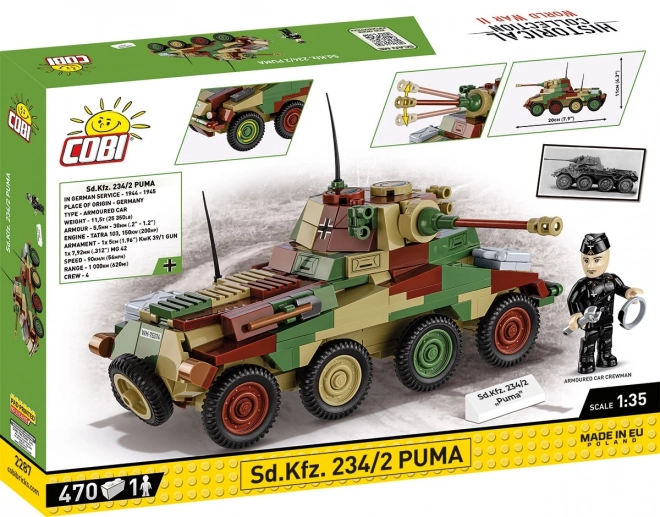 model de construcție vehicul blindat Sd.Kfz 234/2 Puma