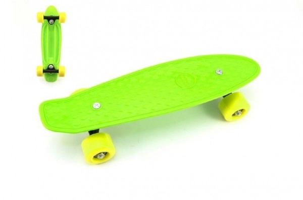 Pennyboard negru cu roți roșii – Verde, roți galbene