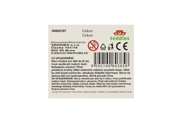 Gekon din silicon antistres 18cm