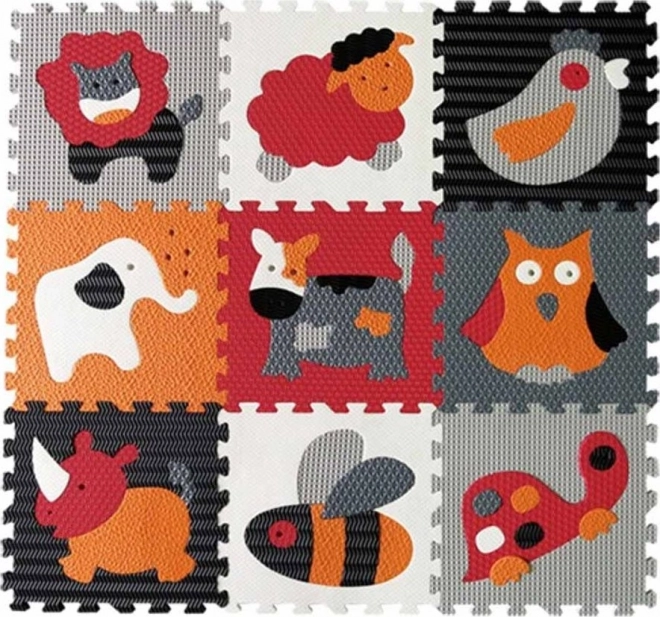 Puzzle din spumă Animale gri-roșu