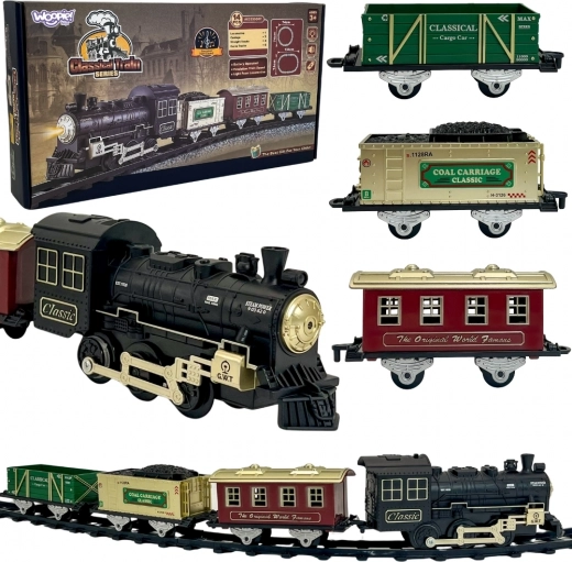 Woopie set clasic de tren cu aburi cu pistă XXL