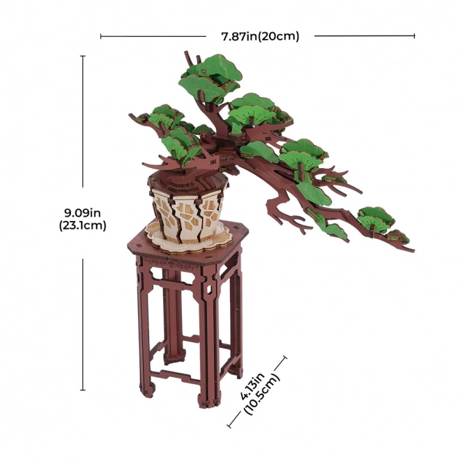 Puzzle 3D din lemn bonsai pin