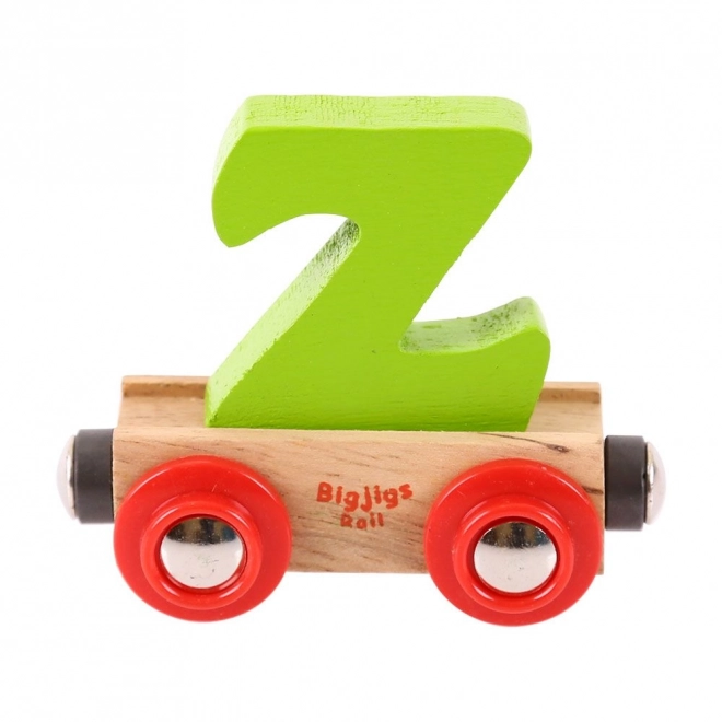 vagonet din lemn Bigjigs Rail cu litera Z