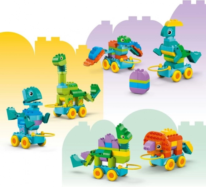 Set de construcție LEGO DUPLO 3 în 1: Dinozauri pe Roți