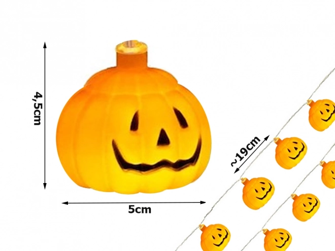 Ghirlandă luminoasă dovleac pentru Halloween 200 cm