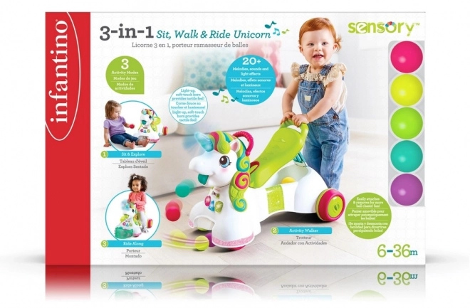 Vehicul multifuncțional 3 în 1 - Unicorn INFANTINO
