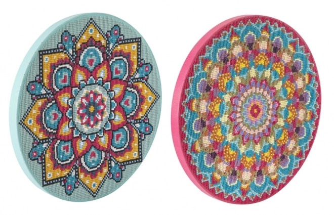 Pictură diamant pe pânză cu mandala roz