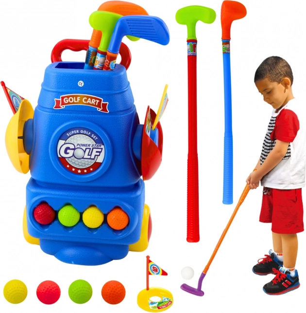 Set de golf pentru copii cu cărucior și accesorii