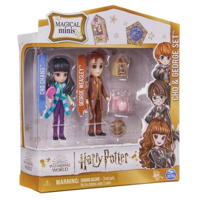 Figurine Harry Potter George și Cho cu accesorii