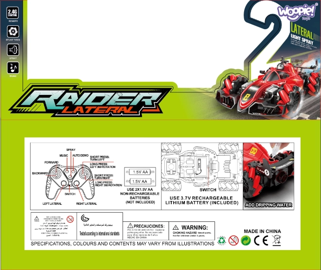 Mașinuță cascadorie telecomandată RAIDER cu efect de fum