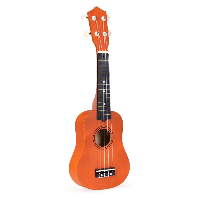 Chitară ukulele din lemn pentru copii cu 4 corzi din nailon ecotoys