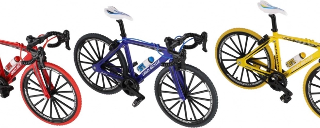Bicicletă miniatură din metal/plastic 19 cm în culori diferite