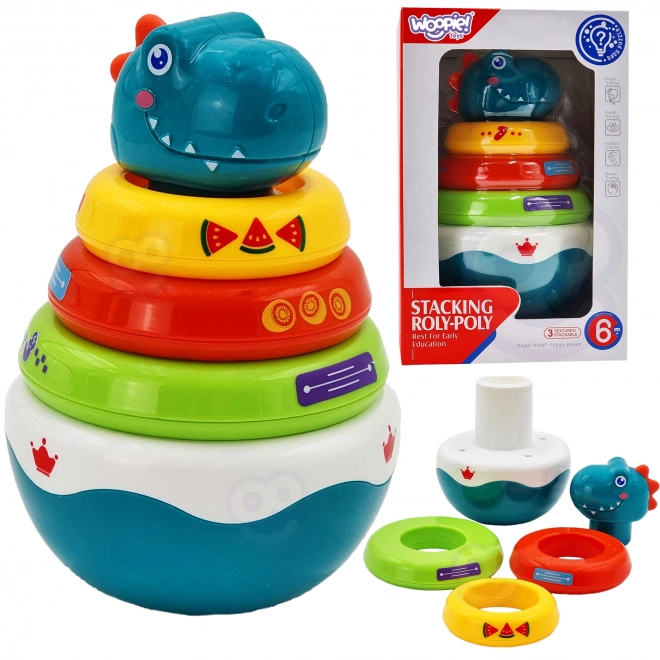 Woopie Joacă senzorială pentru bebeluși Dino grămadă