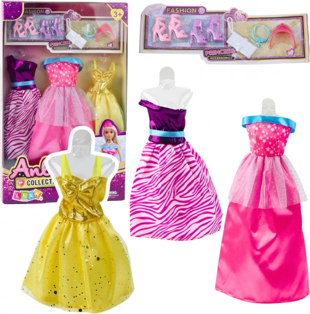 Set rochițe și accesorii pentru păpuși Anlili – 8 piese