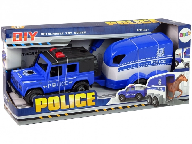 Mașină de teren poliție cu remorcă pentru cai DIY