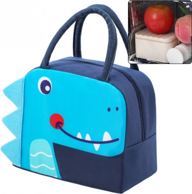 Geantă termoizolantă pentru prânz Dino albastru 23cm