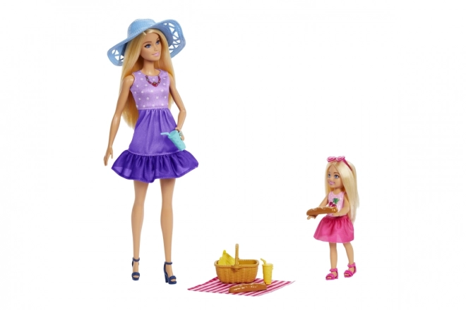Păpuși Barbie și Chelsea la picnic