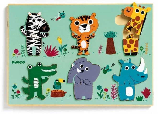 Puzzle de asamblare animale de la zoo Djeco